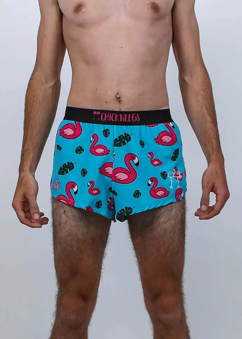 Men's Blue Flamingo 2" Split Shorts