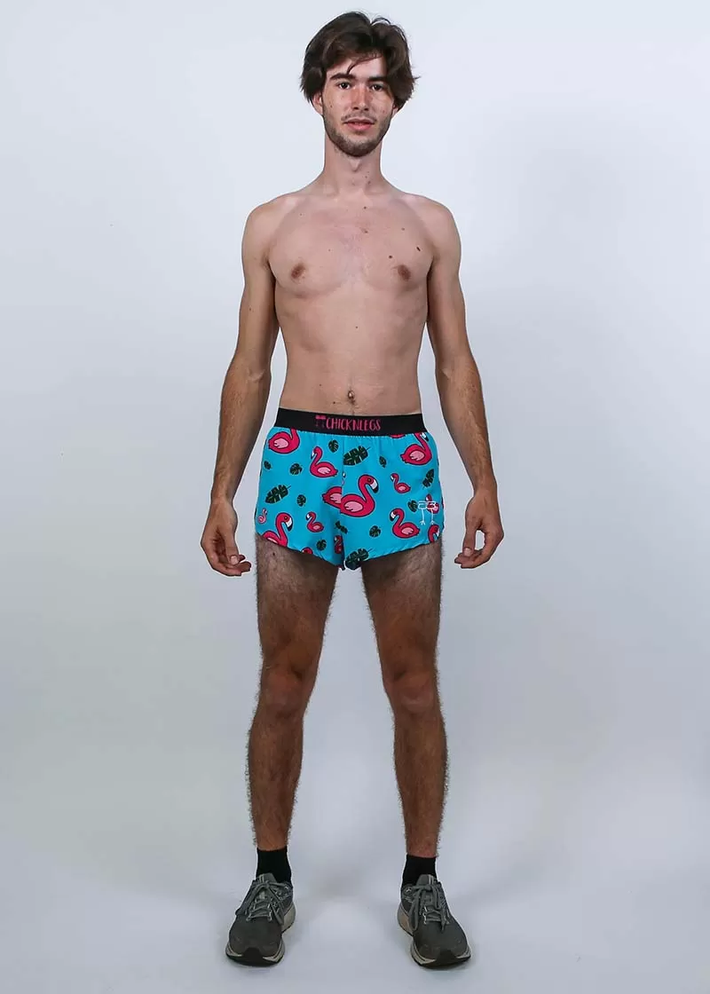 Men's Blue Flamingo 2" Split Shorts