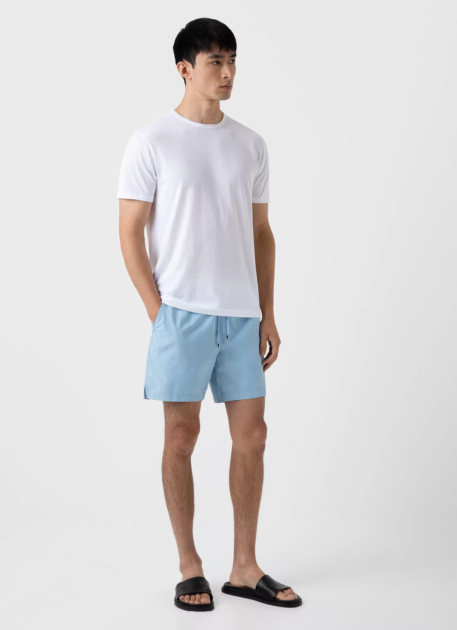 Men's Drawstring Swim Shorts in Light Blue