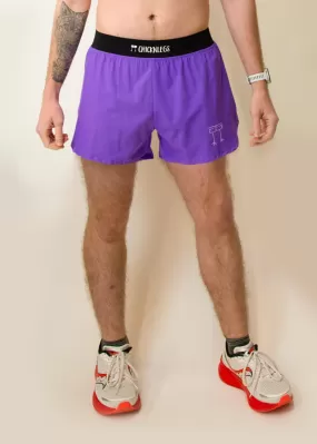 Men's Purple 4" Half Split Shorts