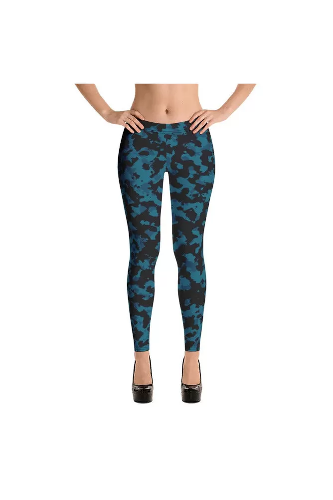 Midnight Blue Camouflage Leggings