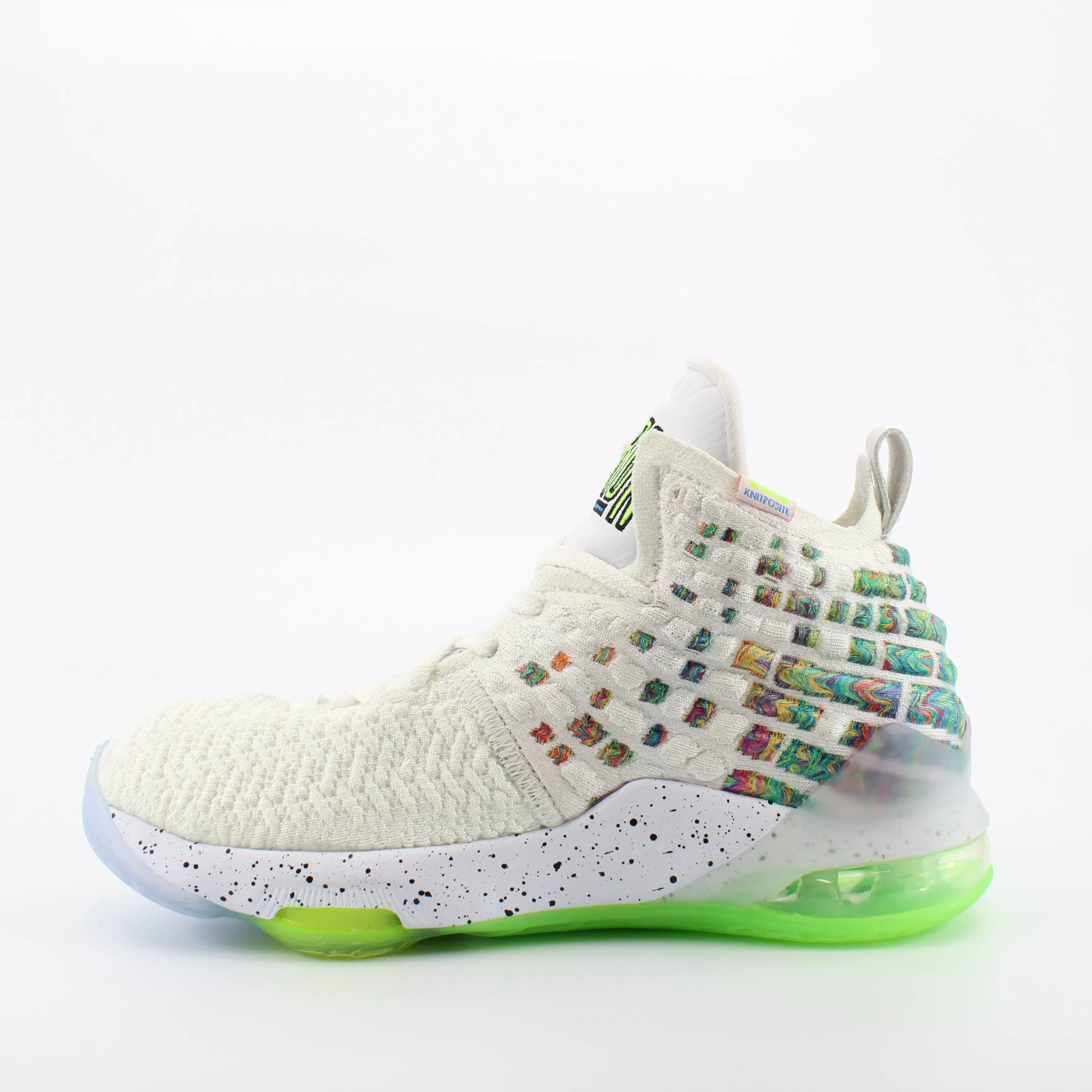 Nike Lebron XVII White Textile Lace Up Juniors Trainers BQ5594 100