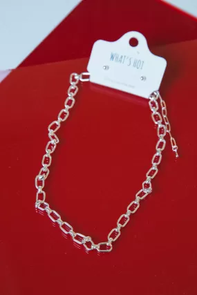 Ollie Open Chain Link Necklace, Silver