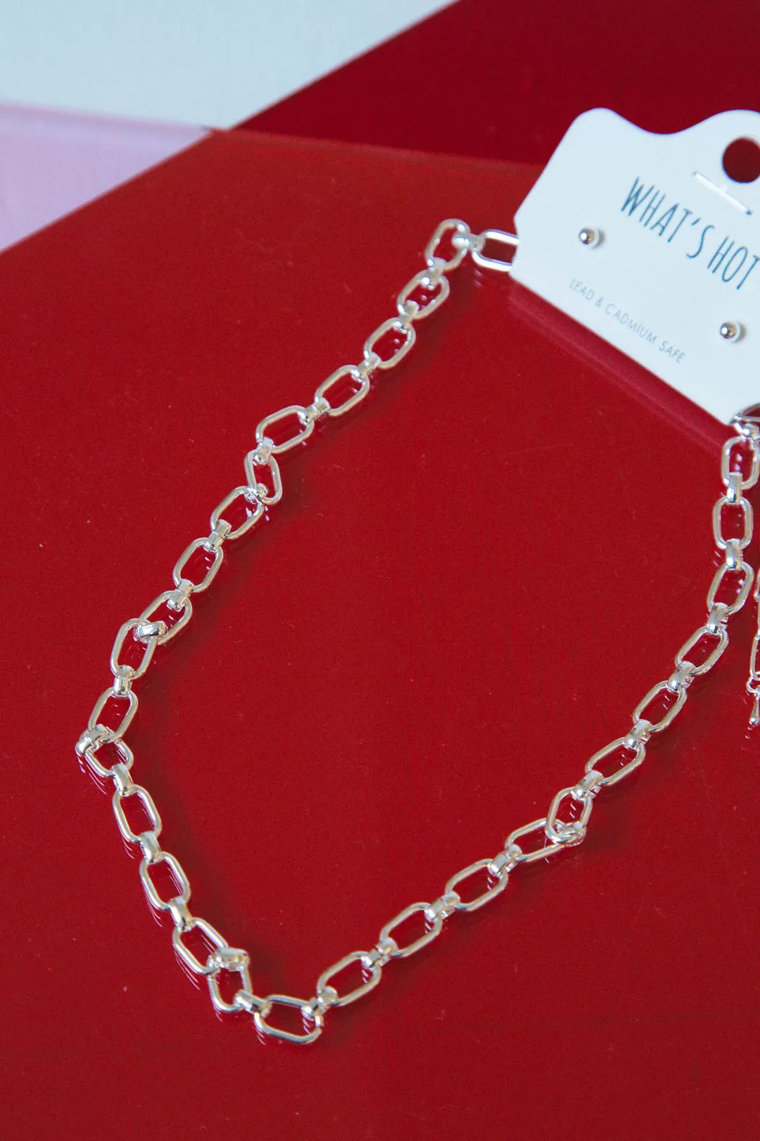 Ollie Open Chain Link Necklace, Silver