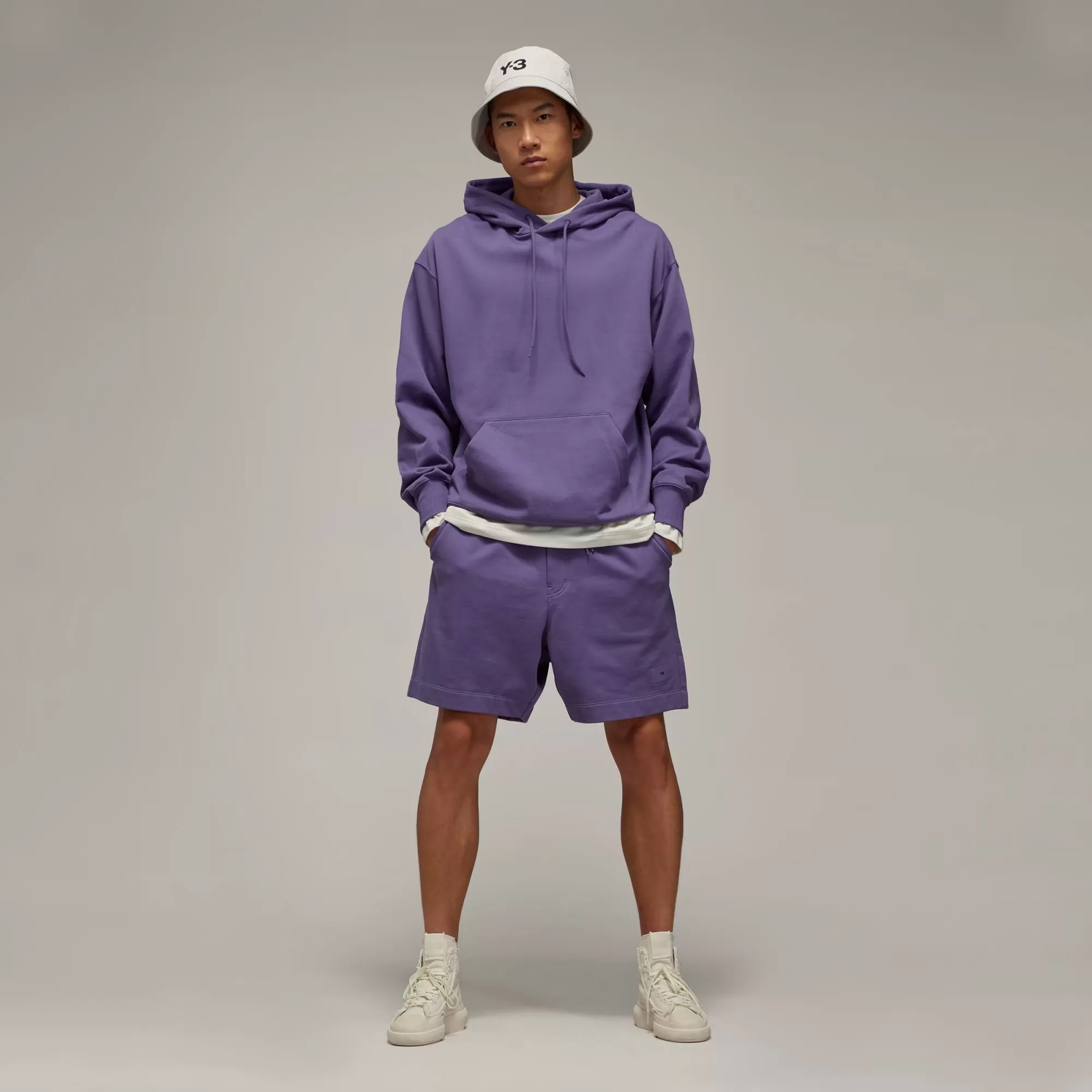 ORGANIC COTTON TERRY SHORTS 'TECH PURPLE'