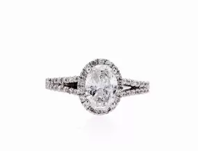 Oval Halo Engagement Ring (1.70Ctw)