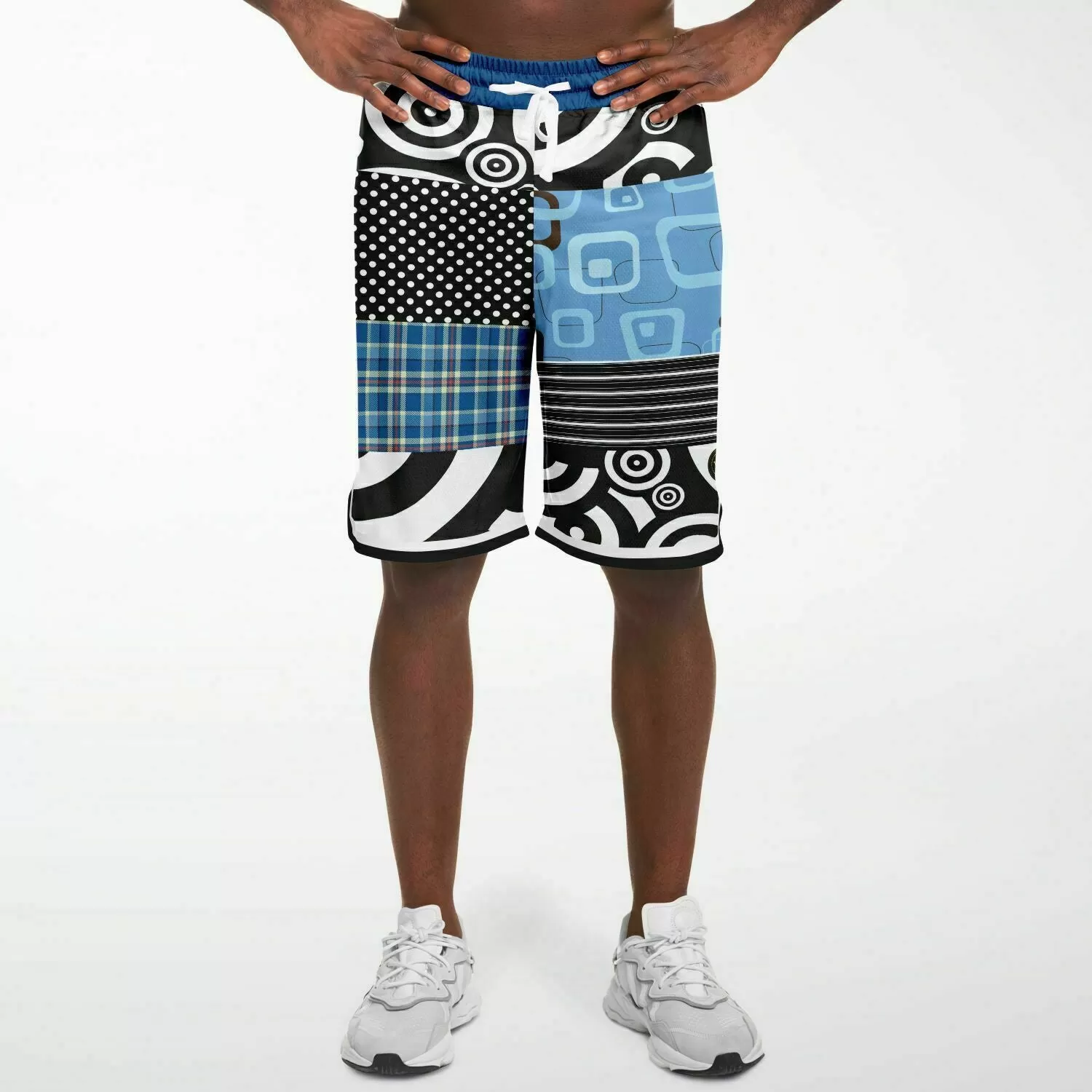 Pacific Palisades Patchwork Plaid Basketball Shorts