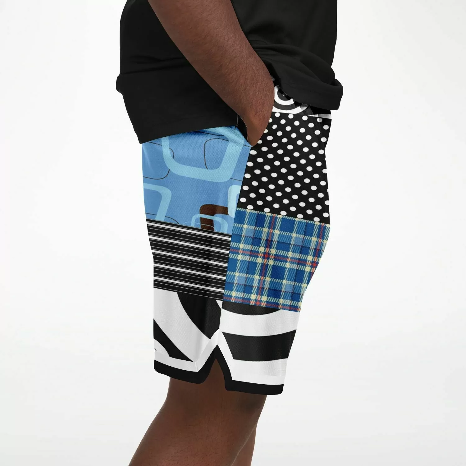 Pacific Palisades Patchwork Plaid Basketball Shorts