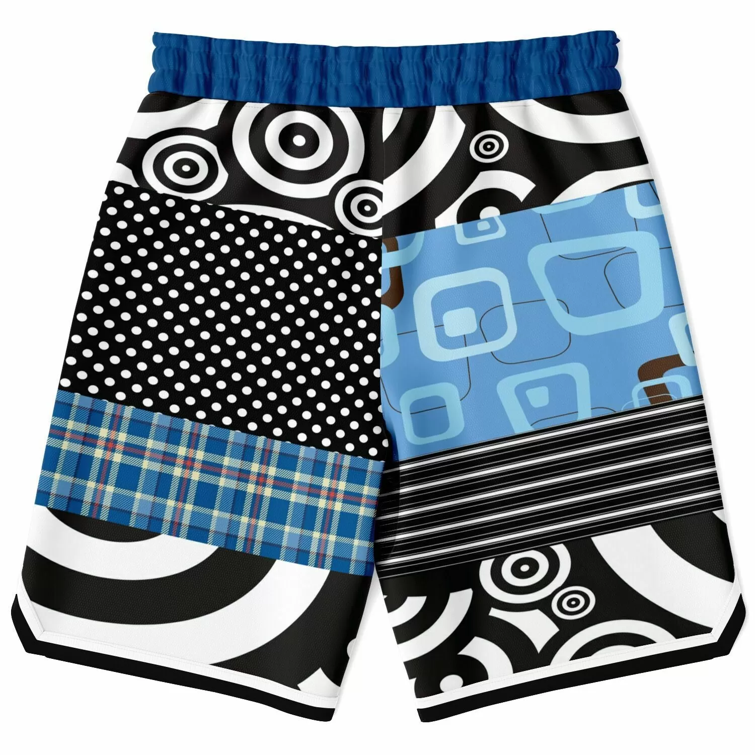 Pacific Palisades Patchwork Plaid Basketball Shorts