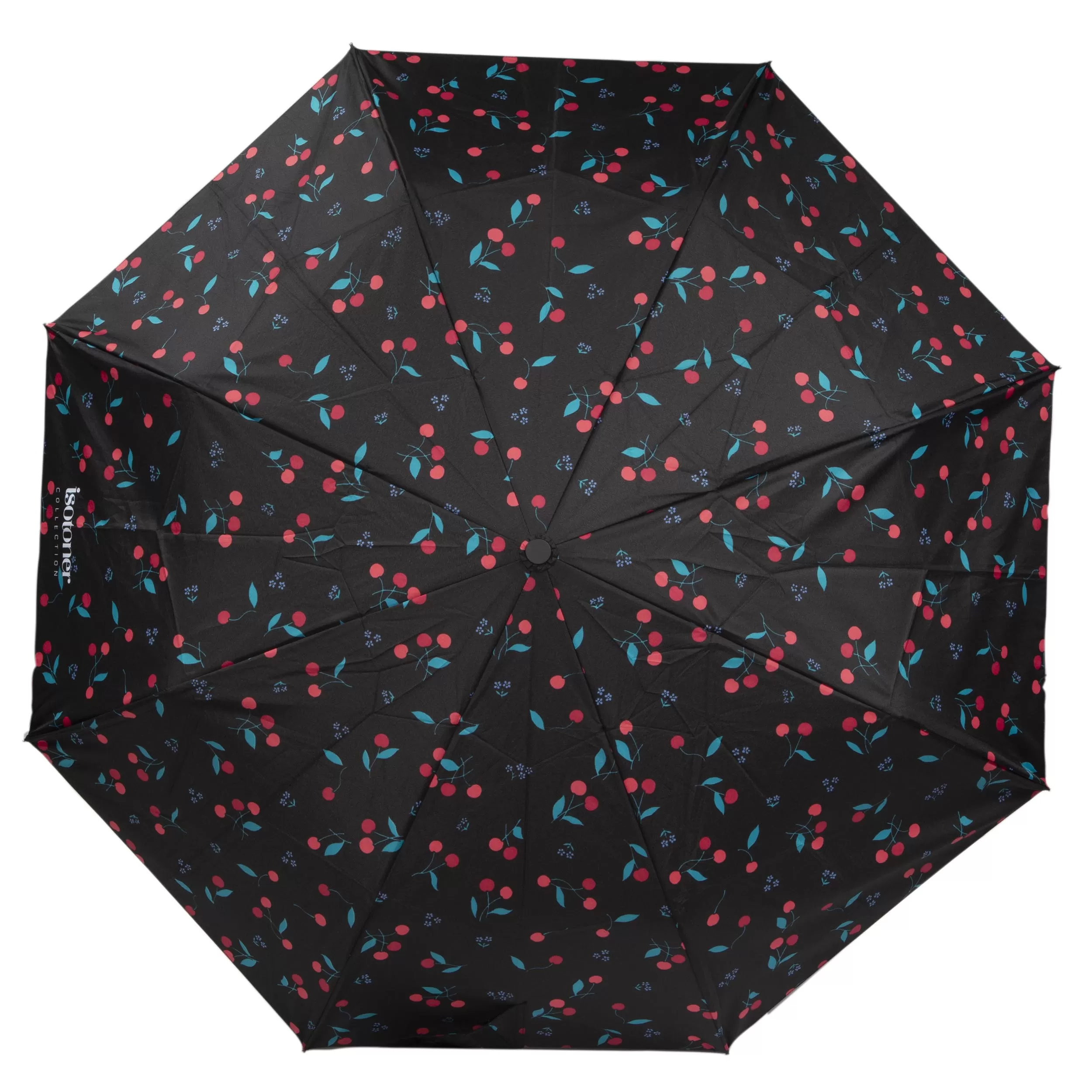 Parapluie Canne Auto Pois Cerise rose