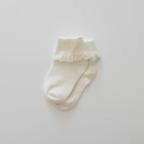 Poppie Cotton Socks - Cream