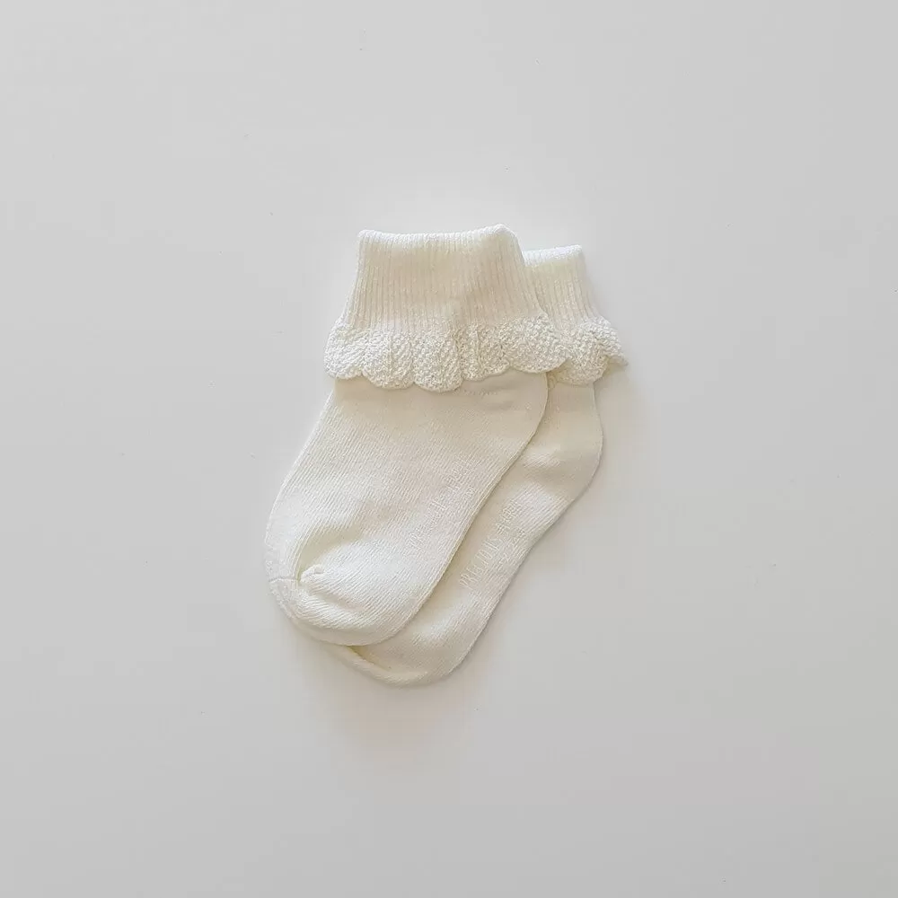 Poppie Cotton Socks - Cream