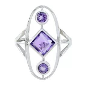 Riyo Bewitching Gems Amethyst 925 Sterling Silver Rings Fake Jewelry