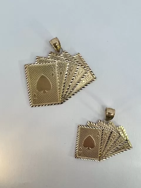 Straight Flush Pendant - 10K Yellow Gold