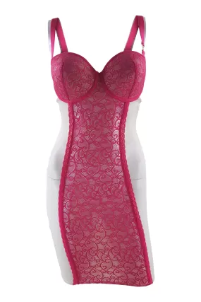 SUPERTRASH Rose Red Frosted Almond Skinny Shape Wear Dress (32 D / 70 D)