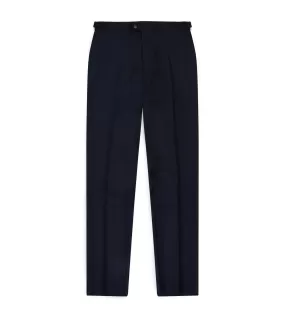 Trunk Wigmore Wool Twill Suit Trousers: Navy