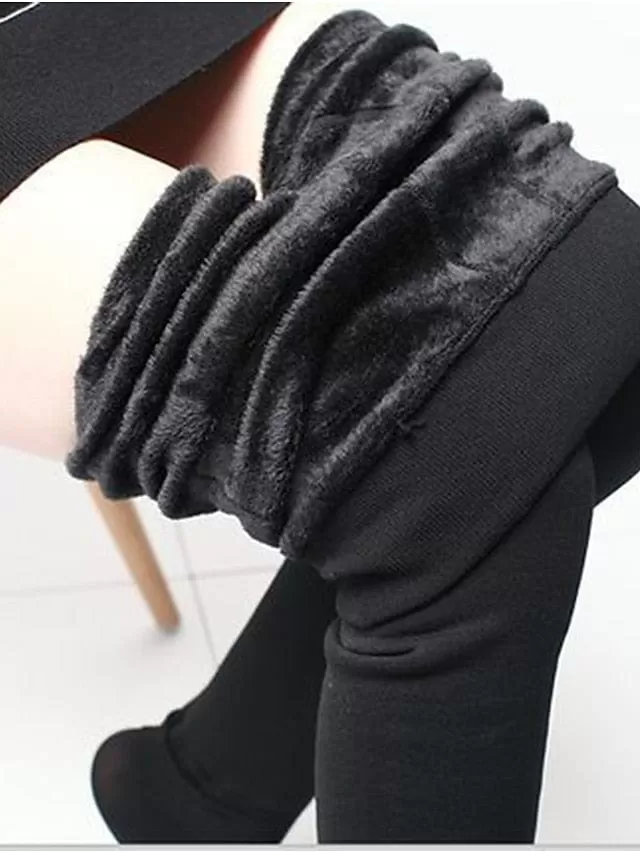 Ultra-Warm Fleece Lined Leggings for Women in Black and Wine