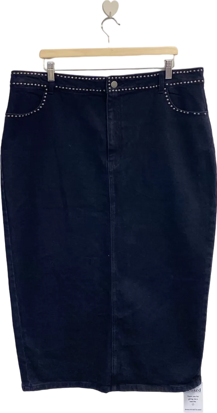 Very Black Studded Denim Skirt UK 20