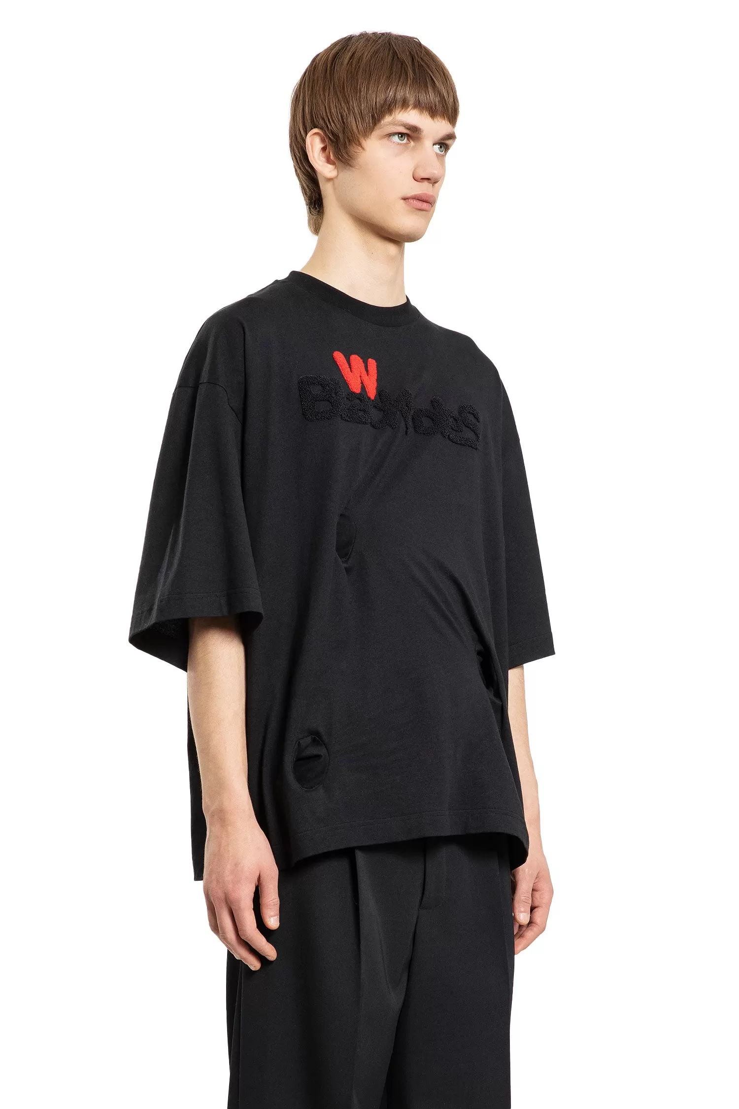 WALTER VAN BEIRENDONCK MAN BLACK T-SHIRTS & TANK TOPS