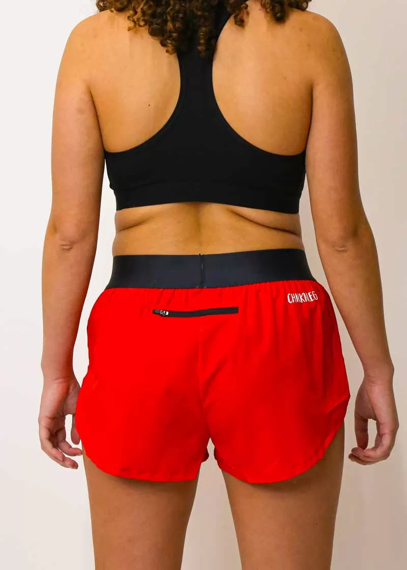 Women's Red 1.5" Split Shorts