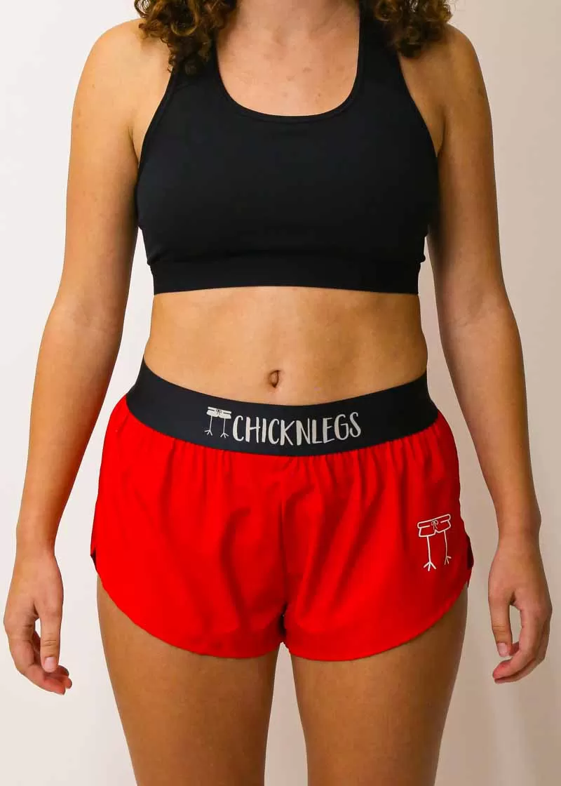 Women's Red 1.5" Split Shorts